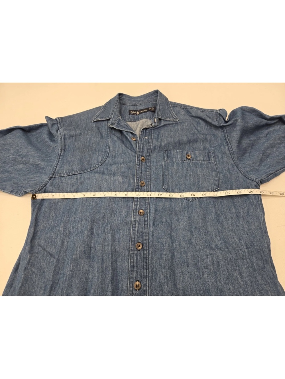 Vintage Ralph Lauren Denim Button Down Maxi Dress Duster Made In USA Size 12 - Picture 12 of 13